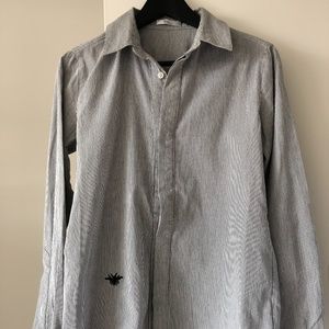 Dior Homme Pinstripe Bee Shirt size48 Hedi Slimane
